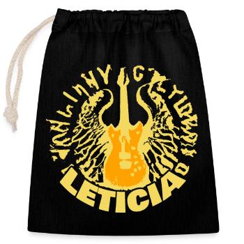 Leticia comme nom - Sac cadeau en coton avec cordon (25 x 30 cm) - noir - Devant