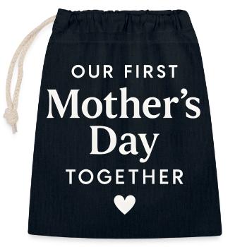 Erster Muttertag Mama Baby Geschenkidee Familie - Verschließbarer Geschenkbeutel aus Baumwolle (25x30cm) - Navy - Vorne