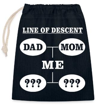 Ligne de descendance Maman Papa Moi Chemise - Sac cadeau en coton avec cordon (25 x 30 cm) - bleu marine - Devant