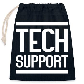 Tech Support Bold Logo Tee - Closable cotton gift bag (25x30cm) - navy - Front
