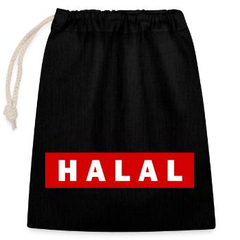 Halal - Verschließbarer Geschenkbeutel aus Baumwolle (25x30cm) - Schwarz - Vorne