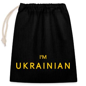 Ukraine - Verschließbarer Geschenkbeutel aus Baumwolle (25x30cm) - Schwarz - Vorne