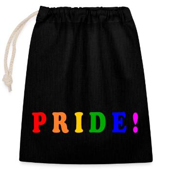 Pride - Verschließbarer Geschenkbeutel aus Baumwolle (25x30cm) - Schwarz - Vorne