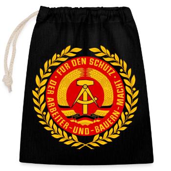 NVA Emblème - Sac cadeau en coton avec cordon (25 x 30 cm) - noir - Devant