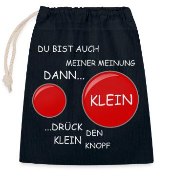 Rote Knopf - Verschließbarer Geschenkbeutel aus Baumwolle (25x30cm) - Navy - Vorne