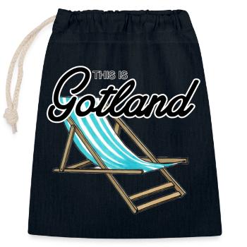 Das ist Gotland Beach Chair - Verschließbarer Geschenkbeutel aus Baumwolle (25x30cm) - Navy - Vorne
