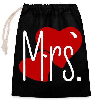 Matching Look Mr and Mrs Valentine's Day Matching Pair - Closable cotton gift bag (25x30cm) - black - Front