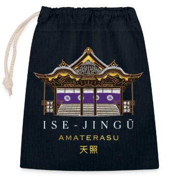 Sanctuaire d’Ise-jingu, Déesse du Soleil Amaterasu, Japon - Sac cadeau en coton avec cordon (25 x 30 cm) - bleu marine - Devant