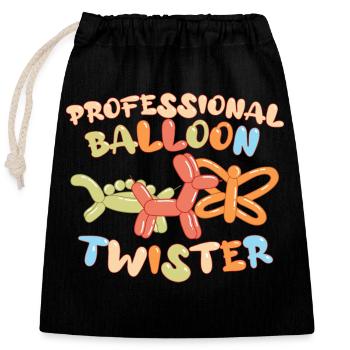Professional Balloon Animal Twister Circus - Verschließbarer Geschenkbeutel aus Baumwolle (25x30cm) - Schwarz - Vorne