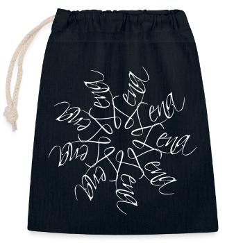 Lena Name Mandala - Closable cotton gift bag (25x30cm) - navy - Front