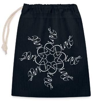 Diane Nom Nom Mandala - Sac cadeau en coton avec cordon (25 x 30 cm) - bleu marine - Devant