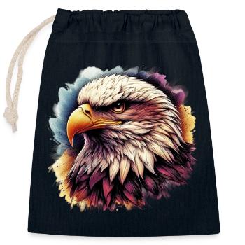 Adler - Verschließbarer Geschenkbeutel aus Baumwolle (25x30cm) - Navy - Vorne