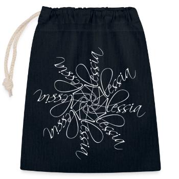 Alessia Name Namensmandala - Verschließbarer Geschenkbeutel aus Baumwolle (25x30cm) - Navy - Vorne