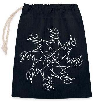Anni Name Namensmandala - Verschließbarer Geschenkbeutel aus Baumwolle (25x30cm) - Navy - Vorne