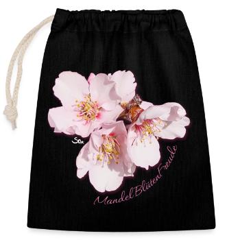 Almond Blossom Joy - Sonja Ariel von Staden - Closable cotton gift bag (25x30cm) - black - Front