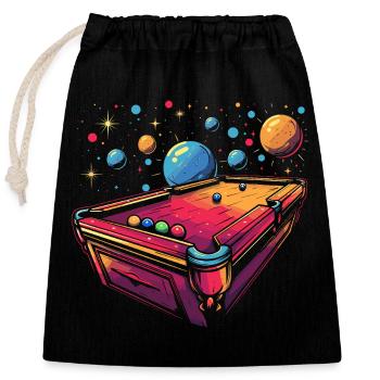 Billiards Cartoon Style - Closable cotton gift bag (25x30cm) - black - Front