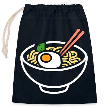 Ramen - Verschließbarer Geschenkbeutel aus Baumwolle (25x30cm) - Navy - Vorne