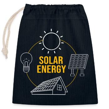 Solarzellen Sonnenenergie Erneuerbare Energien - Verschließbarer Geschenkbeutel aus Baumwolle (25x30cm) - Navy - Vorne