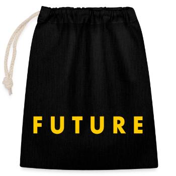 Future - Closable cotton gift bag (25x30cm) - black - Front