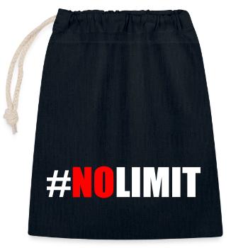No limit - Sac cadeau en coton avec cordon (25 x 30 cm) - bleu marine - Devant