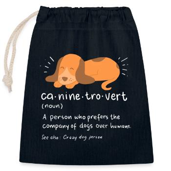 introverti - Sac cadeau en coton avec cordon (25 x 30 cm) - bleu marine - Devant