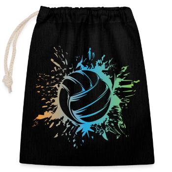 Ballon De Volley-ball Explosion Beach Volley-ball Couleurs Logo - Sac cadeau en coton avec cordon (25 x 30 cm) - noir - Devant
