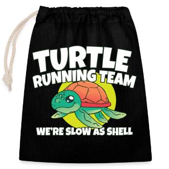 Funny Marathon Turtle Running Team We're Slow As - Verschließbarer Geschenkbeutel aus Baumwolle (25x30cm) - Schwarz - Vorne