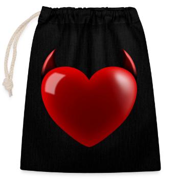 Heart Devil - Closable cotton gift bag (25x30cm) - black - Front