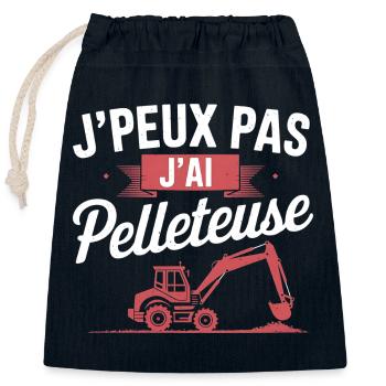 I can't I have an excavator - Closable cotton gift bag (25x30cm) - navy - Front