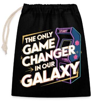  The Only Game Changer In Our Galaxy Retro Arcade - Verschließbarer Geschenkbeutel aus Baumwolle (25x30cm) - Schwarz - Vorne