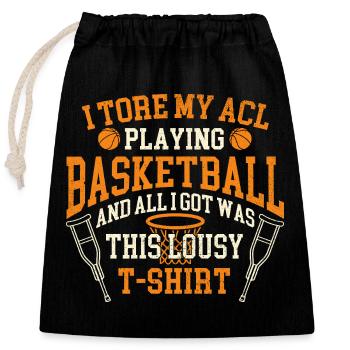 Ich habe meine ACL-Basketball-Knie-Genesung gerissen - Verschließbarer Geschenkbeutel aus Baumwolle (25x30cm) - Schwarz - Vorne