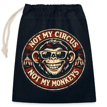 Nicht mein Zirkus, nicht meine Affen - Verschließbarer Geschenkbeutel aus Baumwolle (25x30cm) - Navy - Vorne