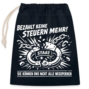Bezahlt Keine Steuern Mehr - Verschließbarer Geschenkbeutel aus Baumwolle (25x30cm) - Navy - Vorne