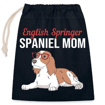 Springer Spaniel Hund - Verschließbarer Geschenkbeutel aus Baumwolle (25x30cm) - Navy - Vorne