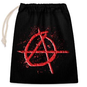 Icône d’anarchie cool en 3D-look pour Antifa Punk - Sac cadeau en coton avec cordon (25 x 30 cm) - noir - Devant