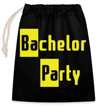 Bachelor Party - Closable cotton gift bag (25x30cm) - black - Front