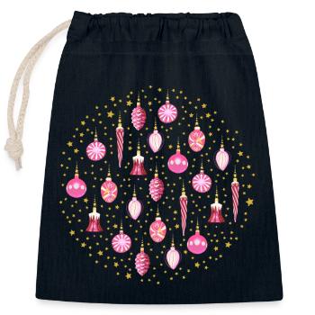 Xmas Galaxy Pink - Closable cotton gift bag (25x30cm) - navy - Front