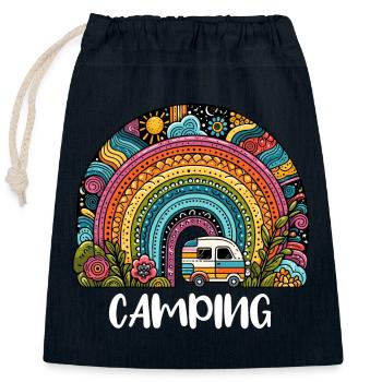Camping Caravan Wohnwagen Freiheit Sommer Zelten - Verschließbarer Geschenkbeutel aus Baumwolle (25x30cm) - Navy - Vorne