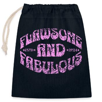 Flawsome and fabulous in pink - Verschließbarer Geschenkbeutel aus Baumwolle (25x30cm) - Navy - Vorne
