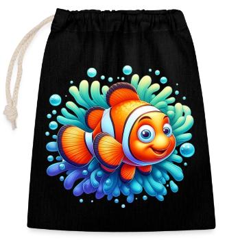 Clownfish - Closable cotton gift bag (25x30cm) - black - Front