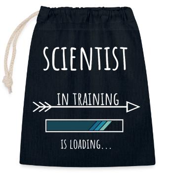 Scientist Gift Profession Education Scientist - Closable cotton gift bag (25x30cm) - navy - Front