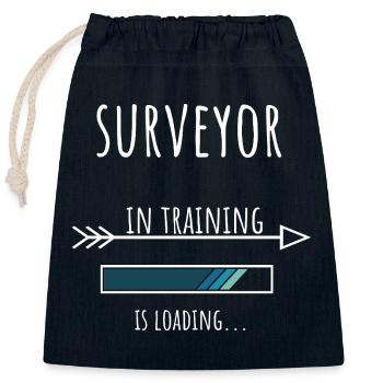 Cadeau Géomètre Profession Formation Géomètre - Sac cadeau en coton avec cordon (25 x 30 cm) - bleu marine - Devant
