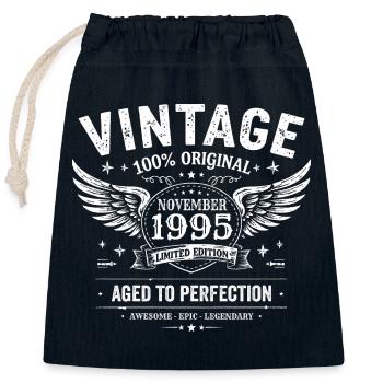 30 Years Anniversary | Birthday November 1995 - Closable cotton gift bag (25x30cm) - navy - Front