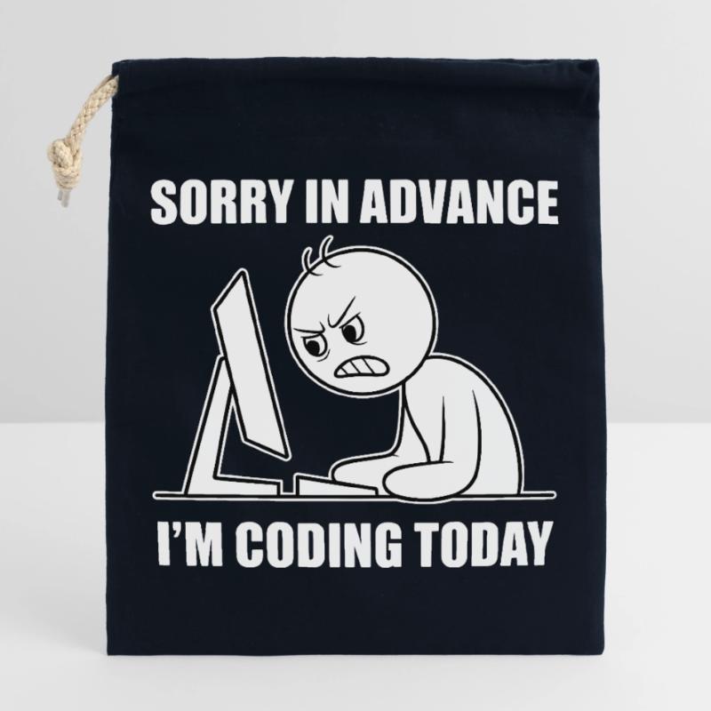 Proud software developer for programming students Closable cotton gift bag (25x30cm)