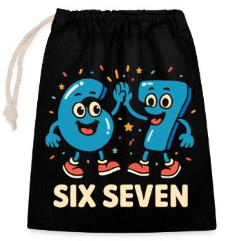 67 Six Seven 6-7 - Closable cotton gift bag (25x30cm) - black - Front