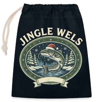 Catfish Fishing Christmas - The Fun Gift! - Closable cotton gift bag (25x30cm) - navy - Front