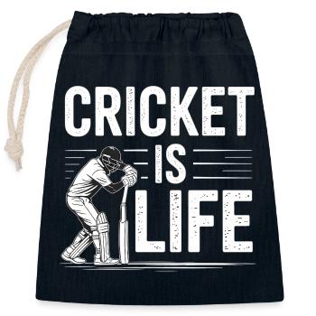 Drôle de cricket : Jeu de cricket vintage - Sac cadeau en coton avec cordon (25 x 30 cm) - bleu marine - Devant