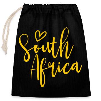 South Africa Heart Women's Love South Africa - Closable cotton gift bag (25x30cm) - black - Front