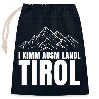 I kimm ausm Landl Tirol DJ Après Ski Ötztal - Sac cadeau en coton avec cordon (25 x 30 cm) - bleu marine - Devant