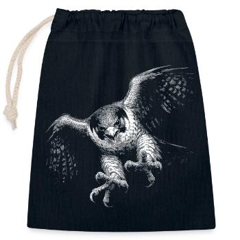 faucon pèlerin - Sac cadeau en coton avec cordon (25 x 30 cm) - bleu marine - Devant